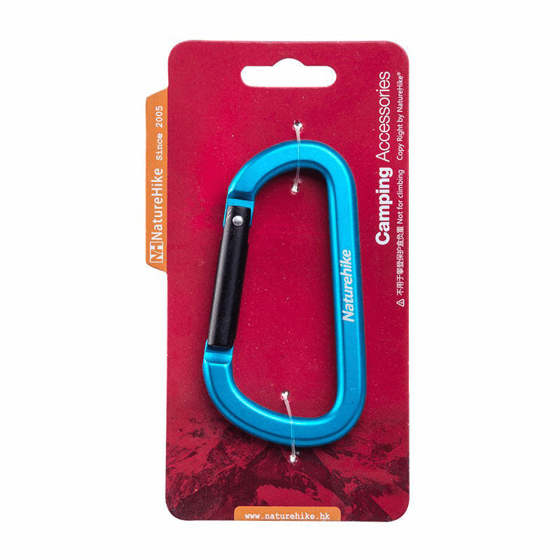 10 Pcs Naturehike Aluminium Alloy Carabiners Blue Camping Keyrings Bottle Buckles Travel Backpack Hanging Hooks