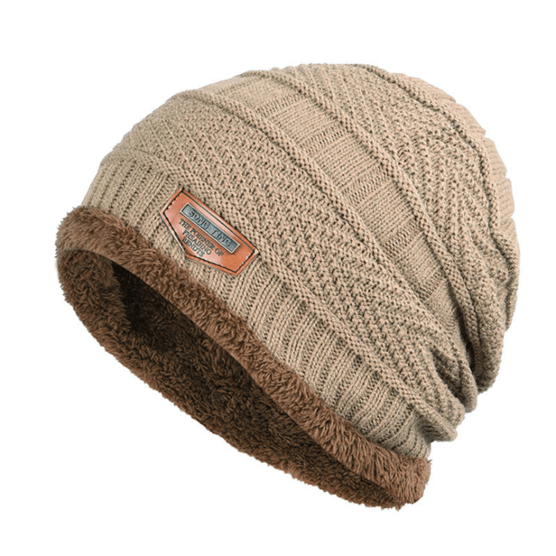 Men'S plus Fleece Knitted Hat Ladies