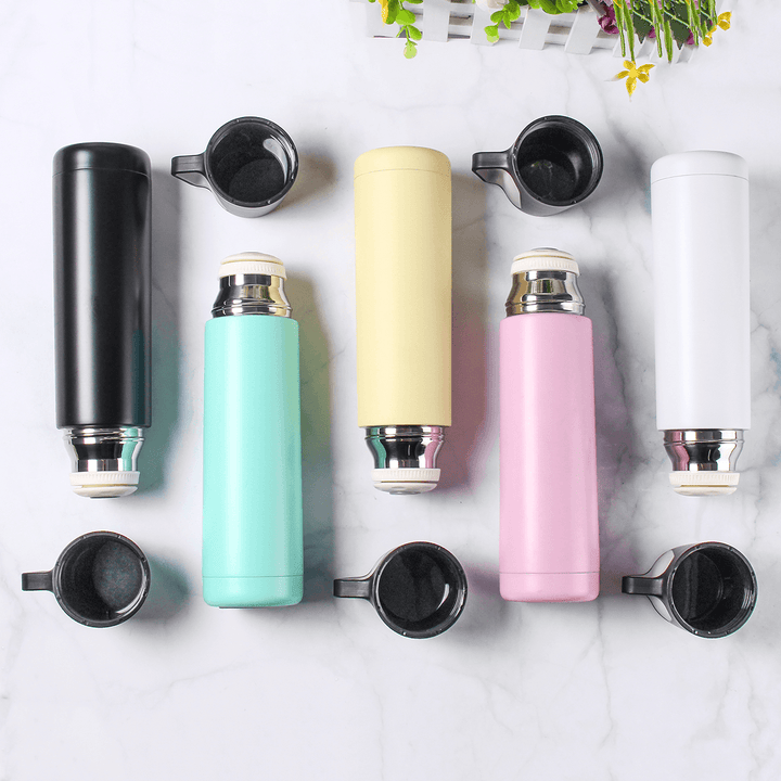 500Ml Stainless Steel Thermal Vacuum Water Bottle Hot Coffee Lid Travel Cup Mug