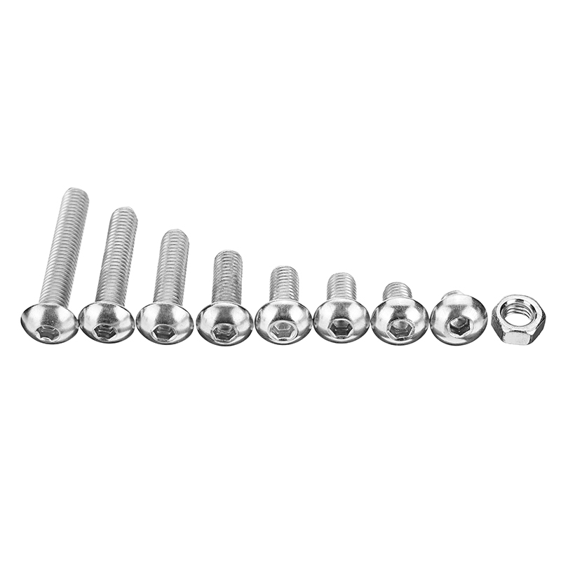 Suleve‚Ñ¢ M5SH2 150Pcs M5 Stainless Steel 6-30Mm Hex Socket Button Head Screw Allen Bolt Assortment Kit