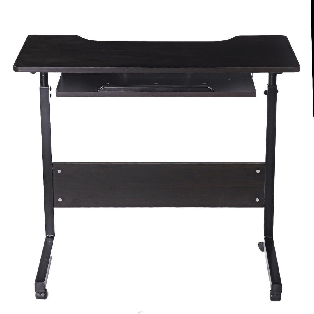 Mobile Rolling Computer Laptop Desk Bedside Workstation Height Adjustable Table Shelf