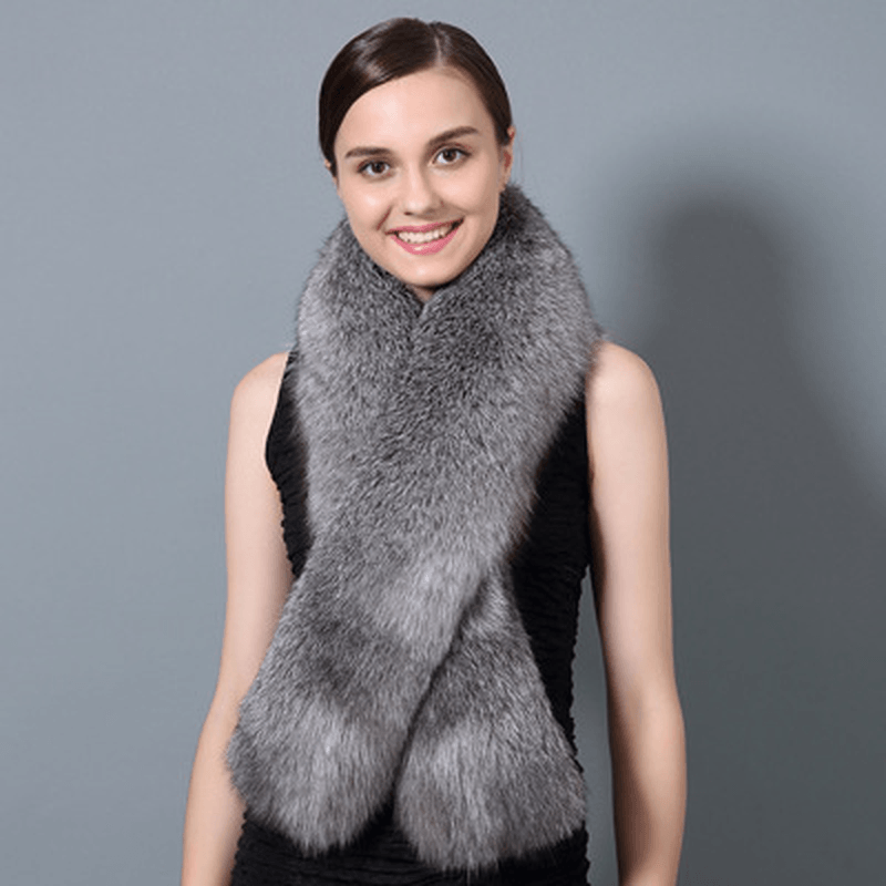 Korean Fashion All-Match Fur Scarf Ladies Winter Fox Fur Collar Thick Warm Fur Collar