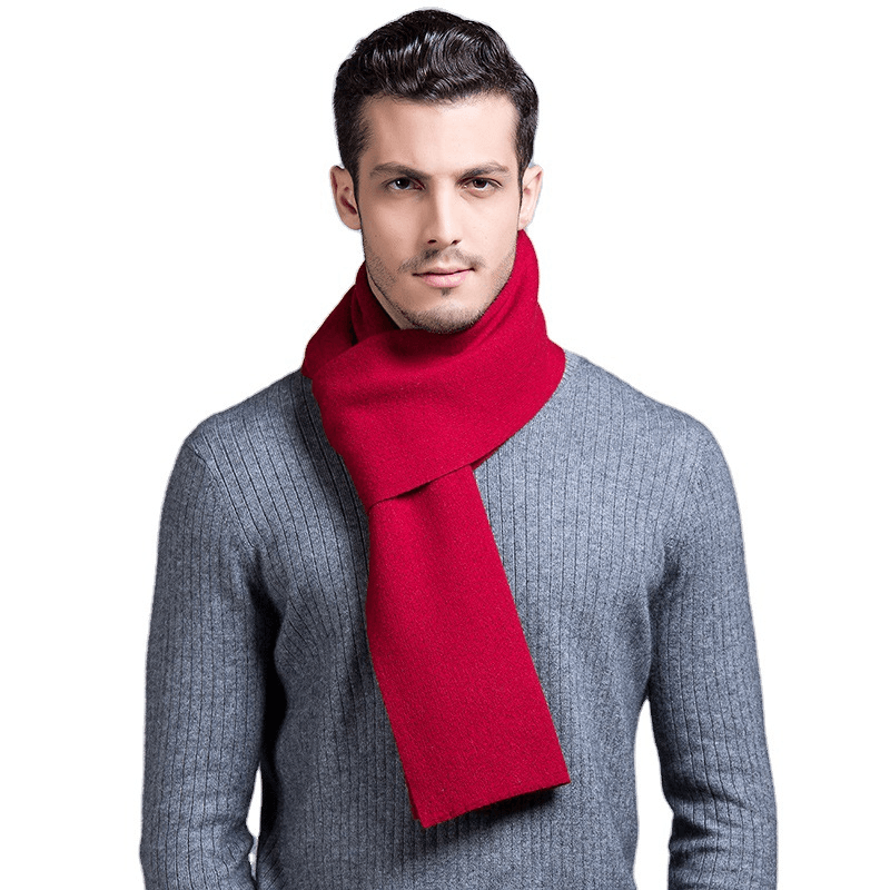 Pure Wool Men'S Scarf All-Match Knitting