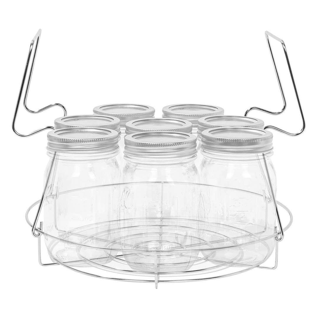 304 Stainless Steel Can Storage Organizer Can Storage Rack round Draining Rack Canning Jar Lifting Tool Kit Canning Jar Tongs