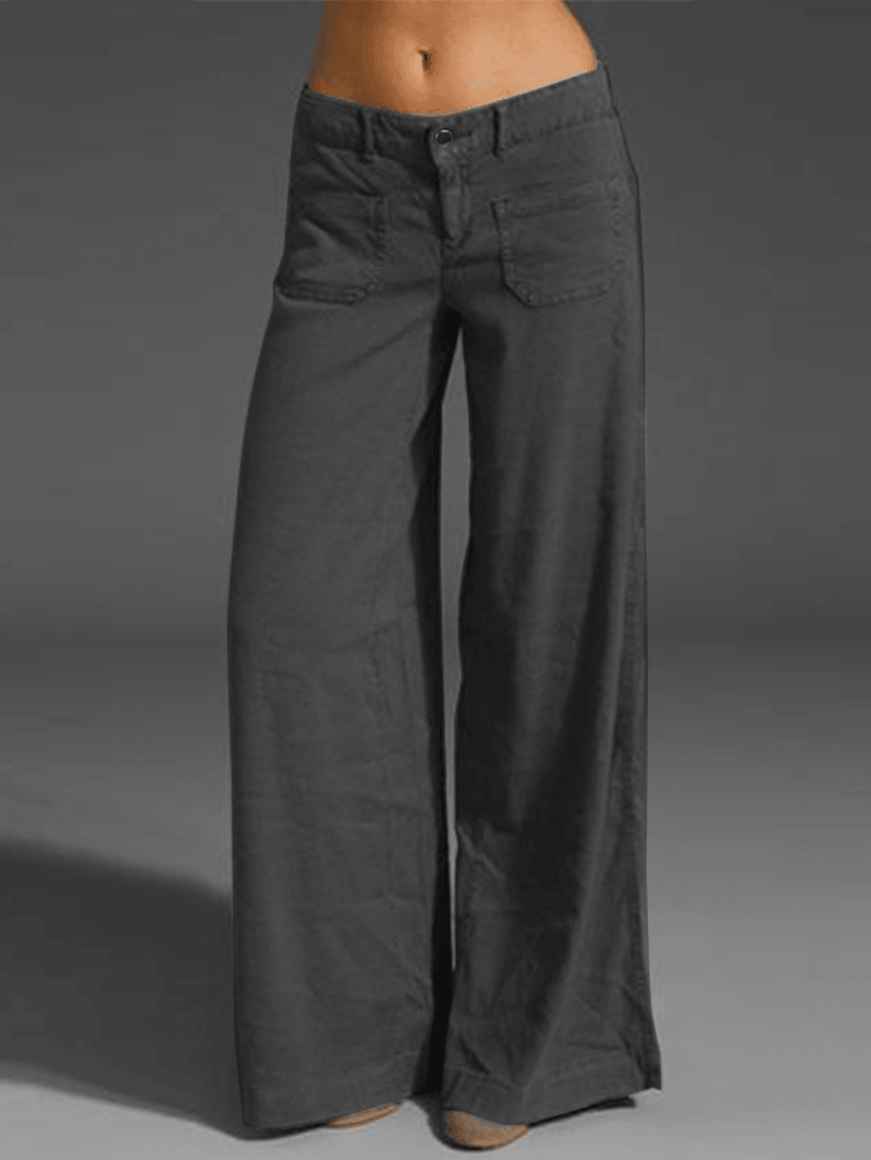 Casual Cotton Harem Pants for Women - Long and Solid Plain Design