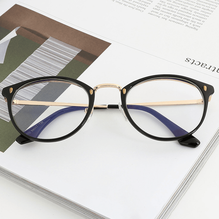 Women Men Metal Frame Blue Light Blocking Glasses