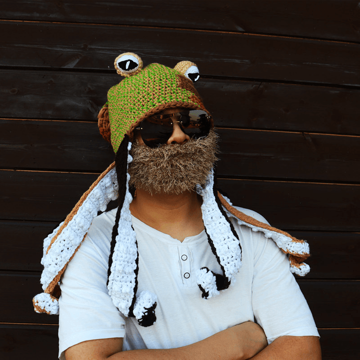 Octopus Hat Octopus Knitted Wool Hat plus Beard