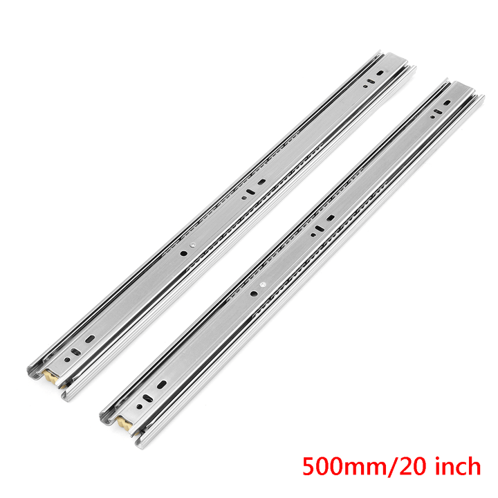 2Pcs 10-20Inch 45Mm Full Extension Close Ball Bearing Drawer Runners Slides Cabinet Guide Rail Slide - MRSLM