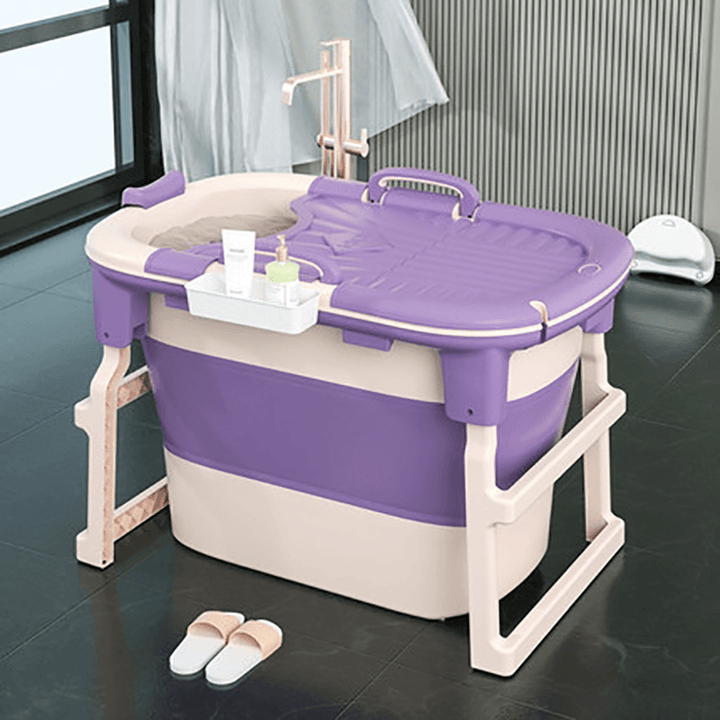 Xiaoshutong 8827 103CM Portable Folding Adult Bathtub Surround Lock Temperature with Heightened Barrel Design Saving Space for Bathroom