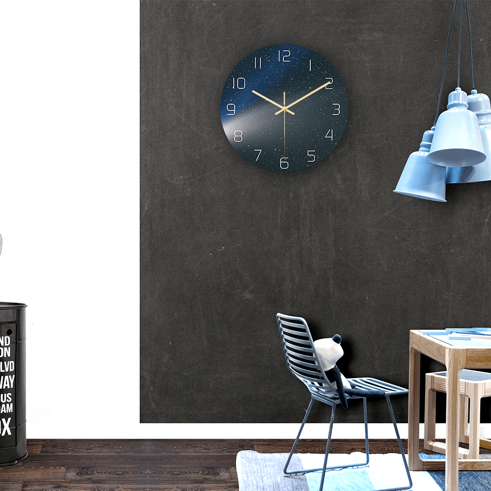 CC024 Creative Starry Pattern Wall Clock Mute Wall Clock Quartz Wall Clock for Home Office Decorations