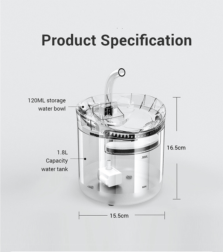 1.8L Pet Water Dispenser Filter Automatic Circulation Water