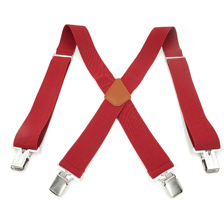 5Cm*125Cm plus Size Clip-On Suspenders Four Clips Adjustable Braces Oversize Braces Belt - MRSLM