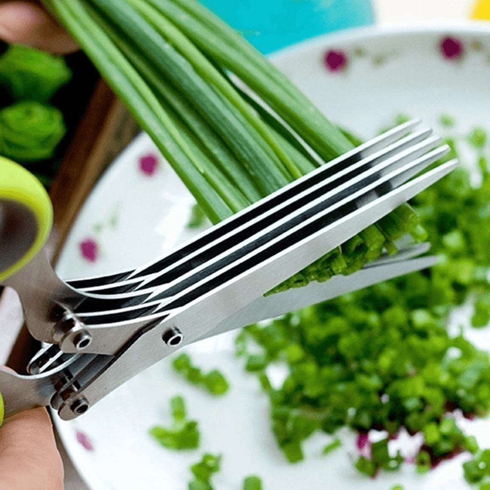 5 Layers Stainless Steel Scissors Multi-Layers Kitchen Scissors Scallion Cutter Herb Laver Spices Cook Tool for Kitchen Cutting Tool