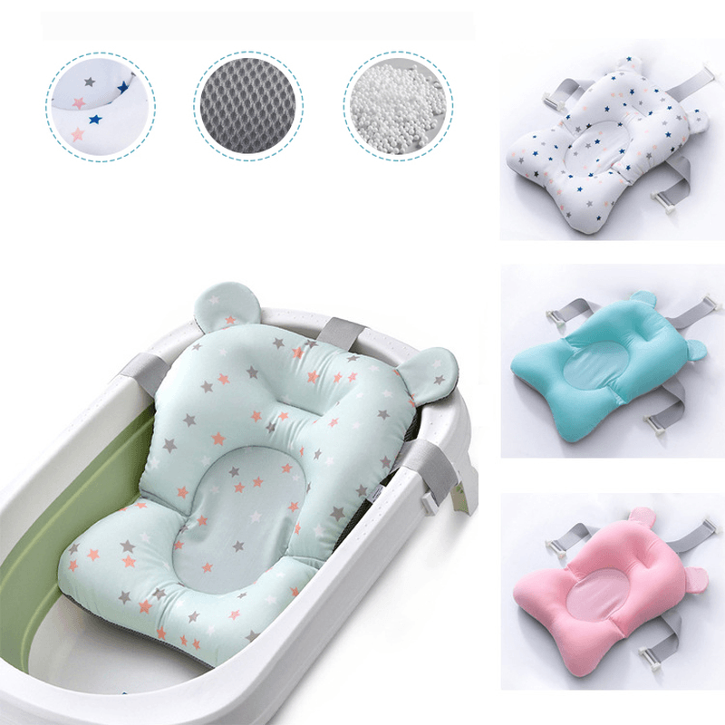 Baby Bath Anti-Slip Tub Pad Air Cushion Floating Soft Seat for Infant Born Anti-Slip Bath Tub Pillow