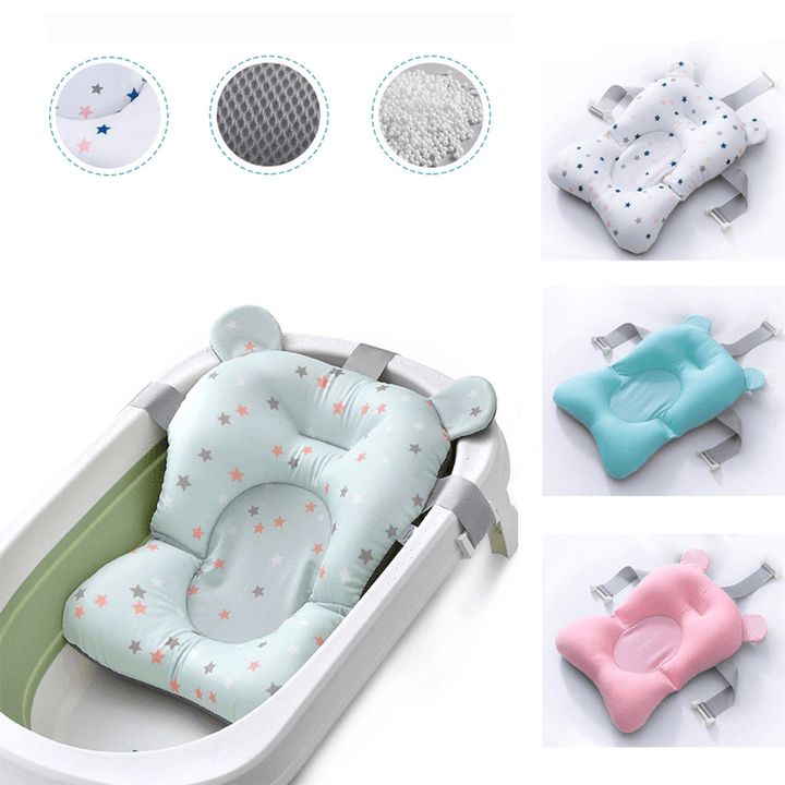 Baby Bath Anti-Slip Tub Pad Air Cushion Floating Soft Seat for Infant Born Anti-Slip Bath Tub Pillow