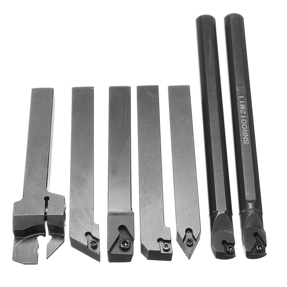 Machifit 7Pcs 12Mm Shank Lathe Boring Bar Turning Tool Holder Set with Carbide Inserts