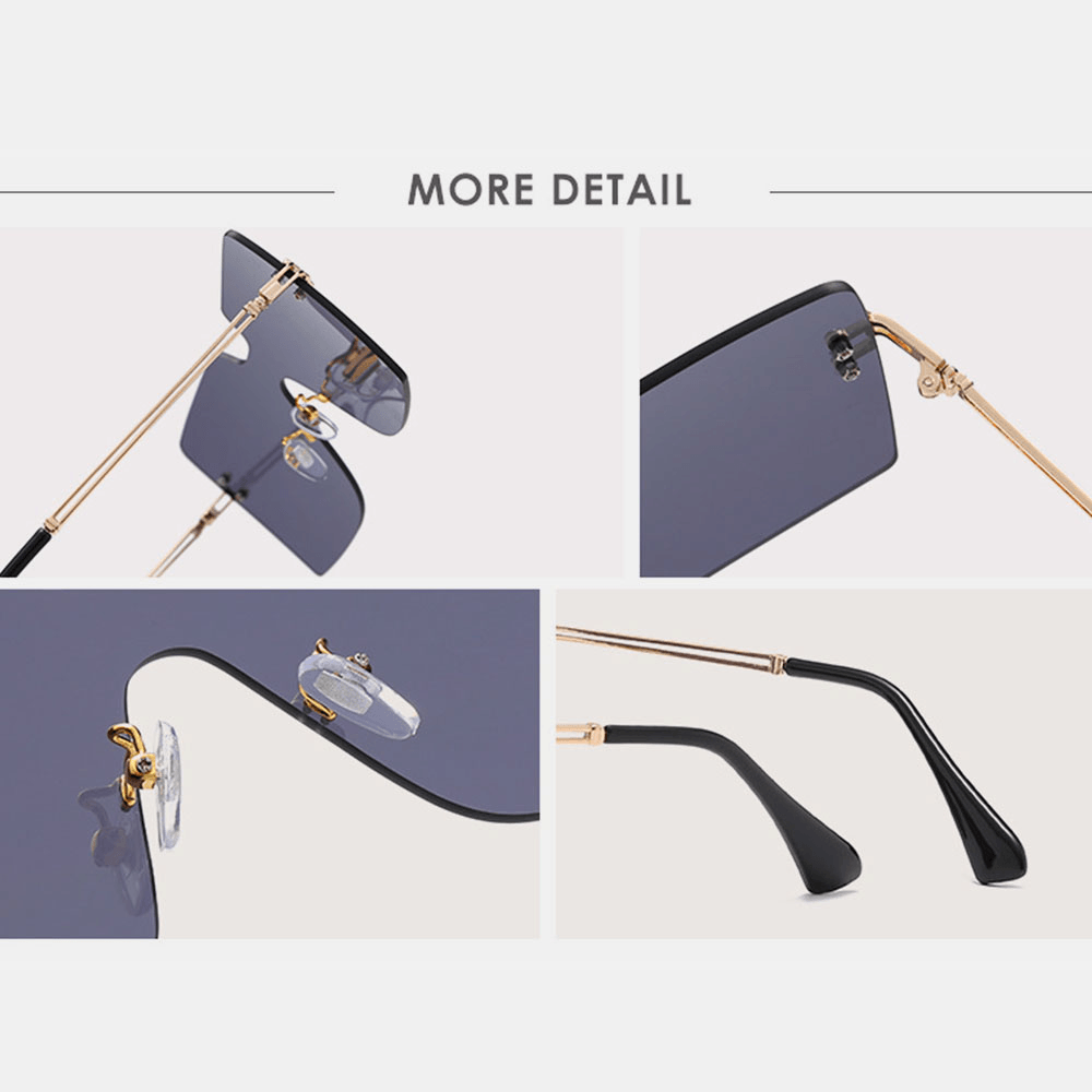 Women Oversized Square Frame Fashion Metal UV Protection Sunglasses