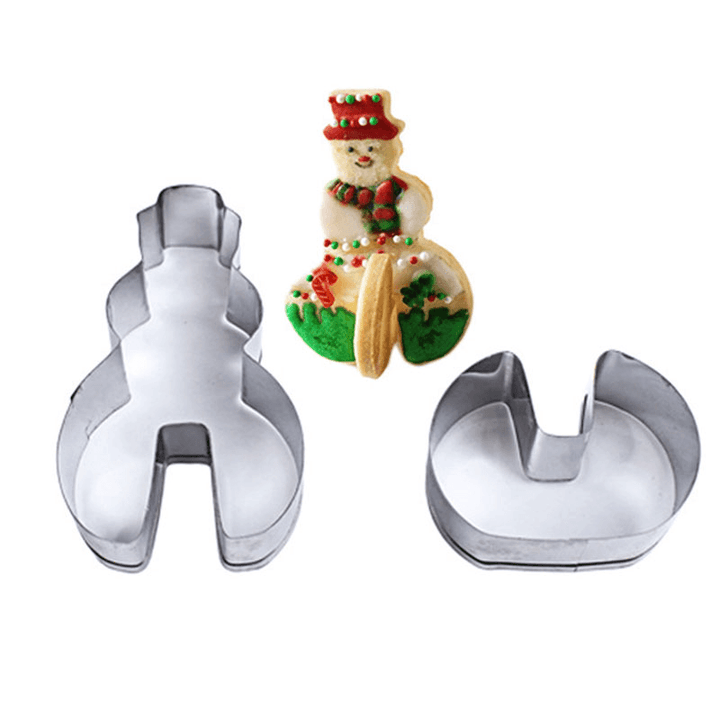 Honana 8PCS 3D Christmas Scenario Cookie Cutter Mold Set Stainless Steel Fondant Cake Mould