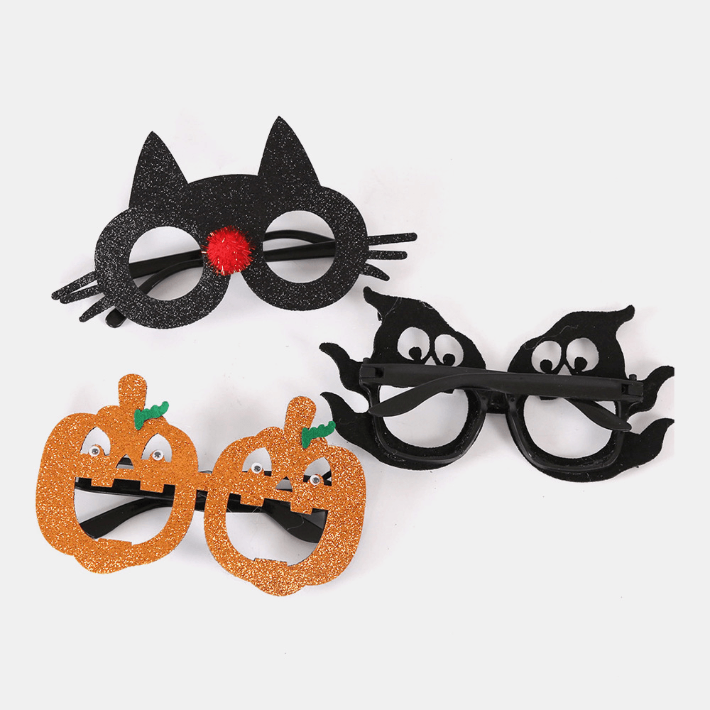 Unisex Felt Cloth Halloween Glasses Children Spider Pumpkin Skull Funny Party Decoration Glasses