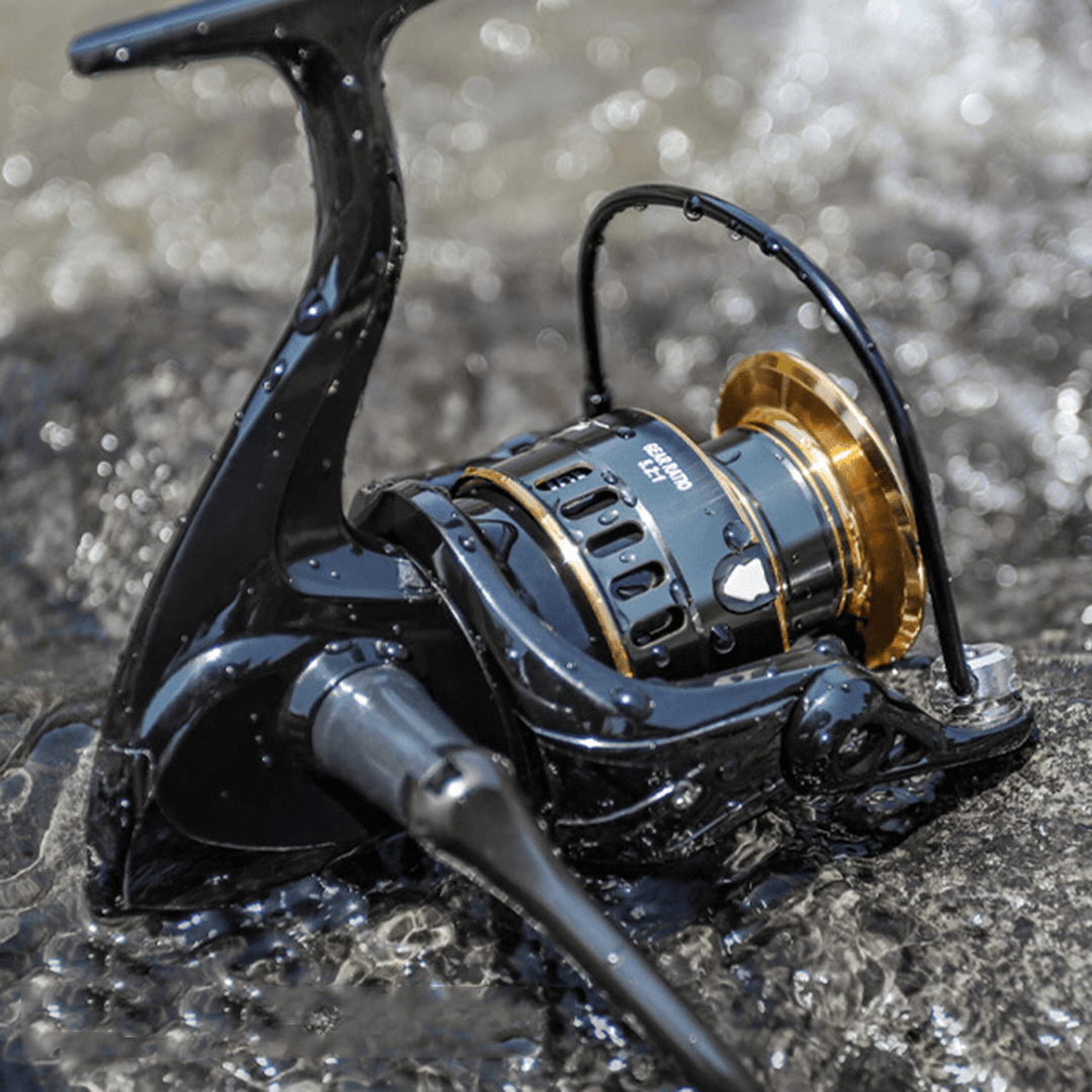 5.2:1 12BB HE1000-7000 Fishing Reel Drag 10Kg Metal Spinning Reel Lightweight Super Smooth Outdoor Fishing Tools