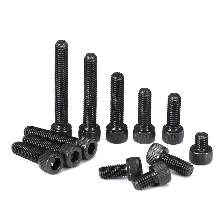 Suleve‚Ñ¢ M5CH7 140Pcs M5 12.9 Grade Carbon Steel Hex Socket Cap Head Screw Bolt 6-35Mm Set