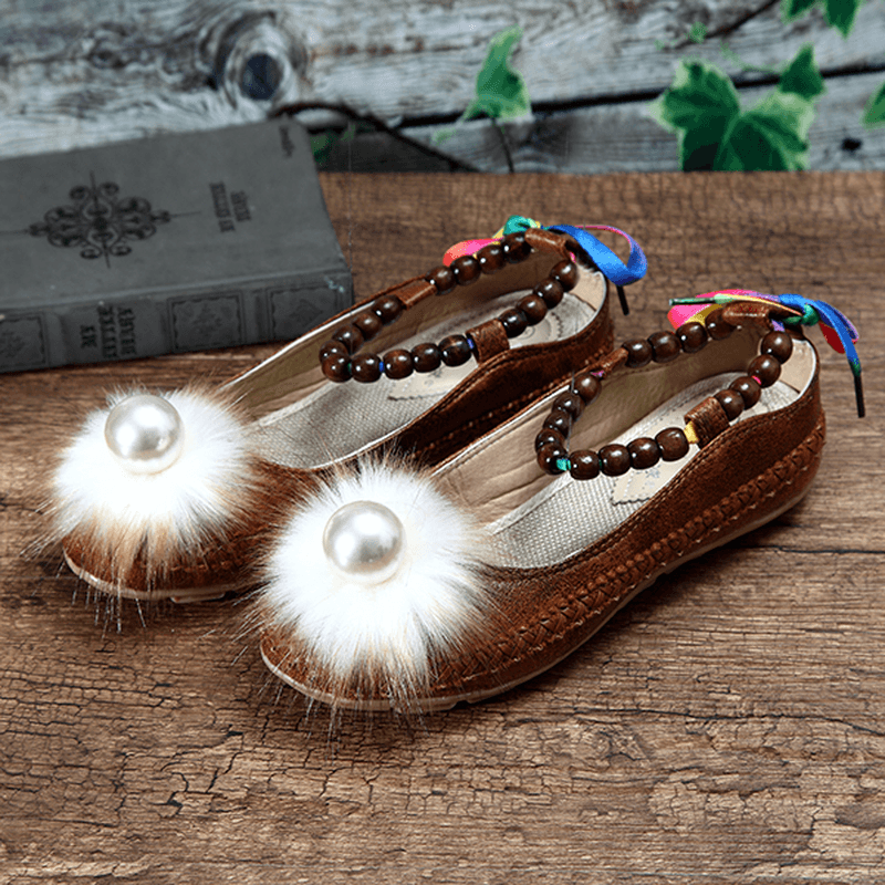 Women Beading Colorful Flats Loafers