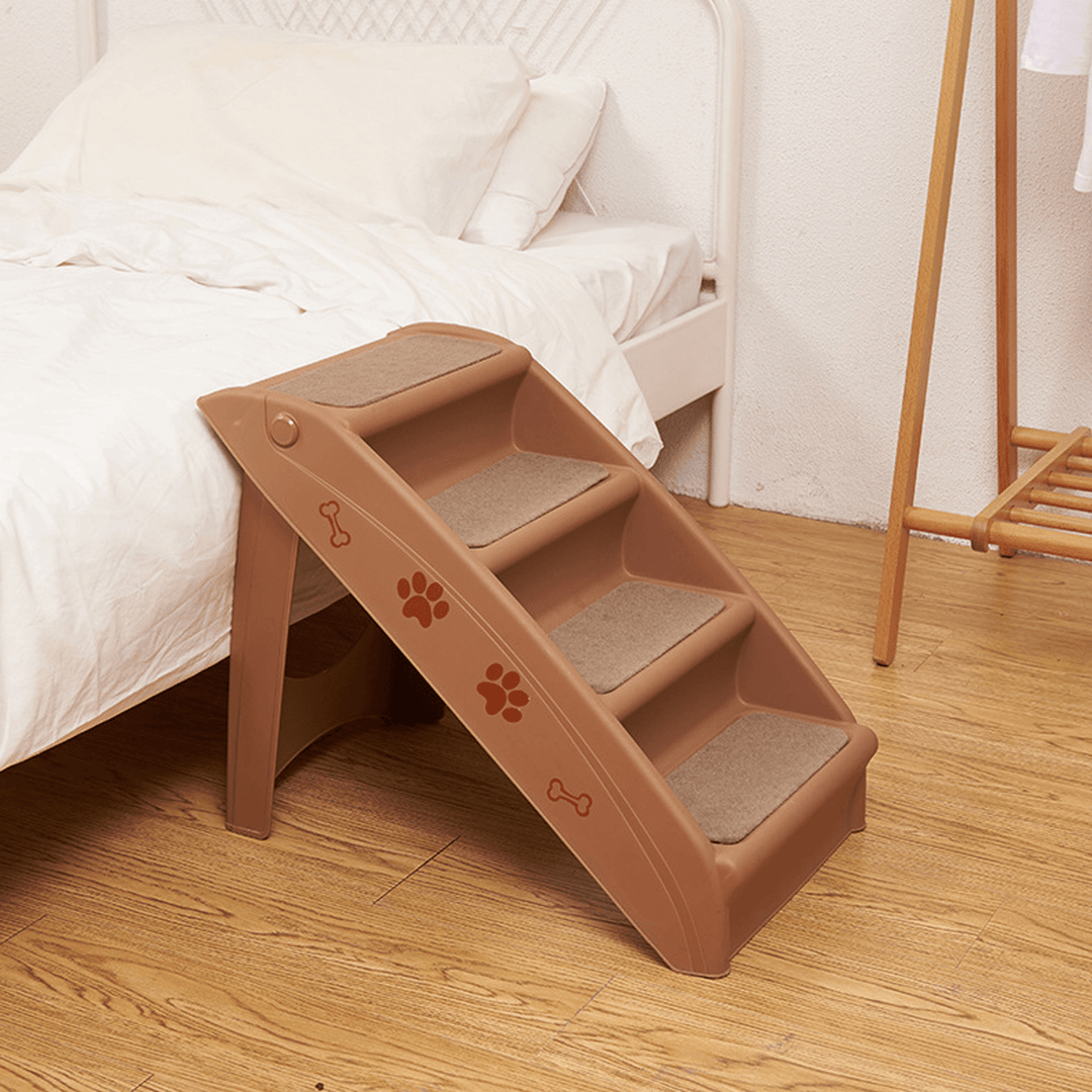 4 Steps Stairs for Small Dog Cat Dog House Pet Ramp Ladder Anti-Slip Removable Dogs Bed Pet Folding Stairs