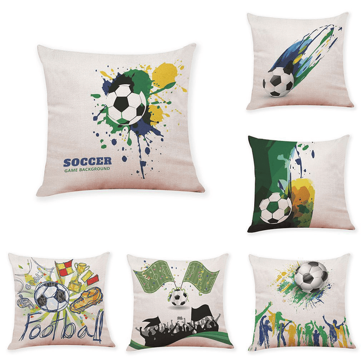 Honana the 2018 Russia World Cup Cotton Linen Cushion Pillow Case Soccer Pillow Covers for Home Bedroom Sofa Holiday Decor