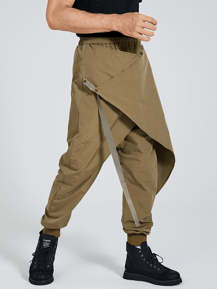 Male Fashion Patchwork Dropped Crotch Pants