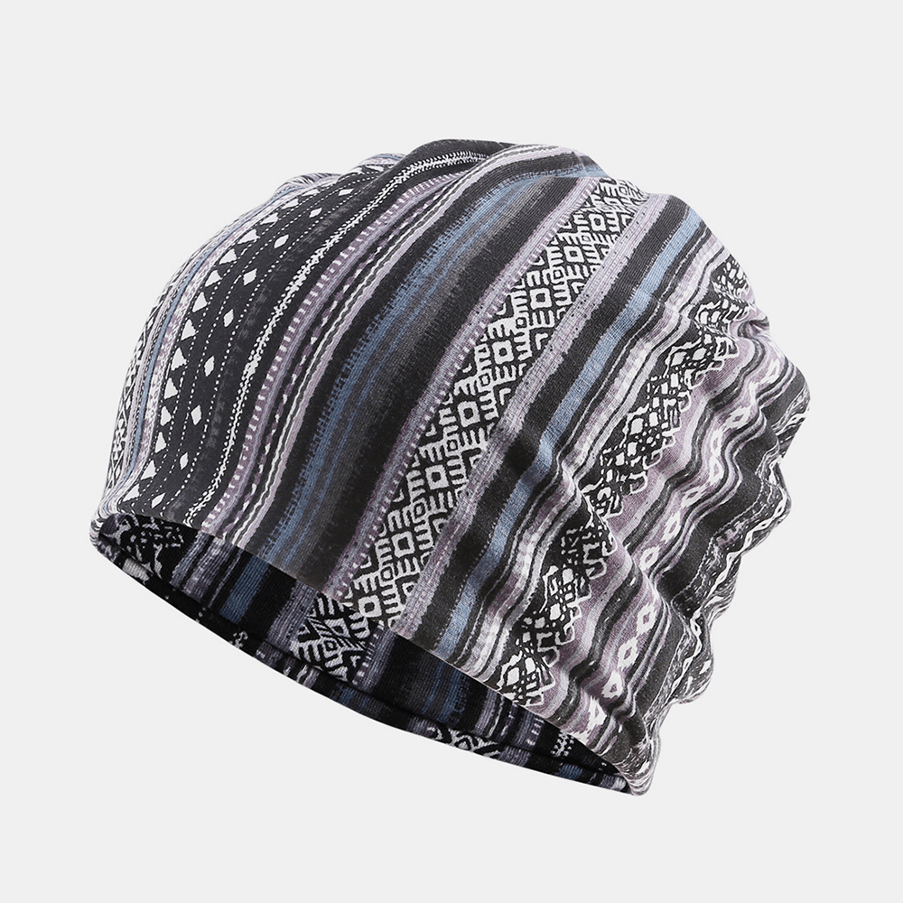 Women Cotton Multi-Purpose Printing Beanie Cap Neck Gaiter Face Shield Hats Bandana