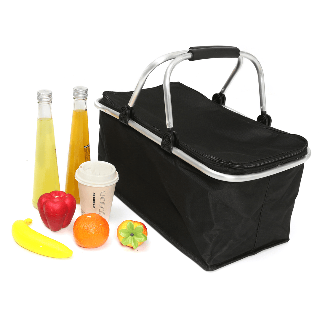 30L Large Folding Picnic Camping Insulated Cooler Hamper Storage Basket Bag