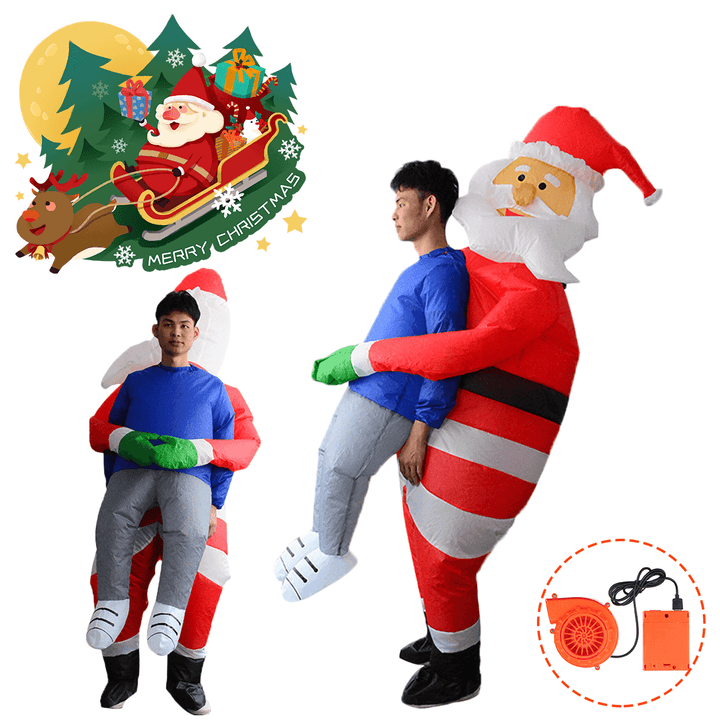 Scary Halloween Christmas Man Inflatable Costume Blow up Suits Party Dress Decorations