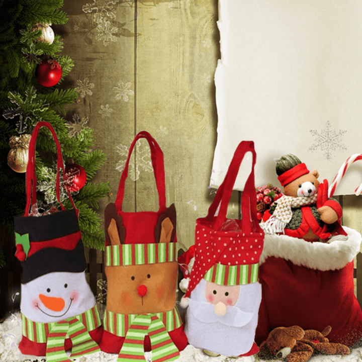 Christmas Santa Claus Snowman Decoration Xmas Gift Bag Candy Pouch Stocking Bag