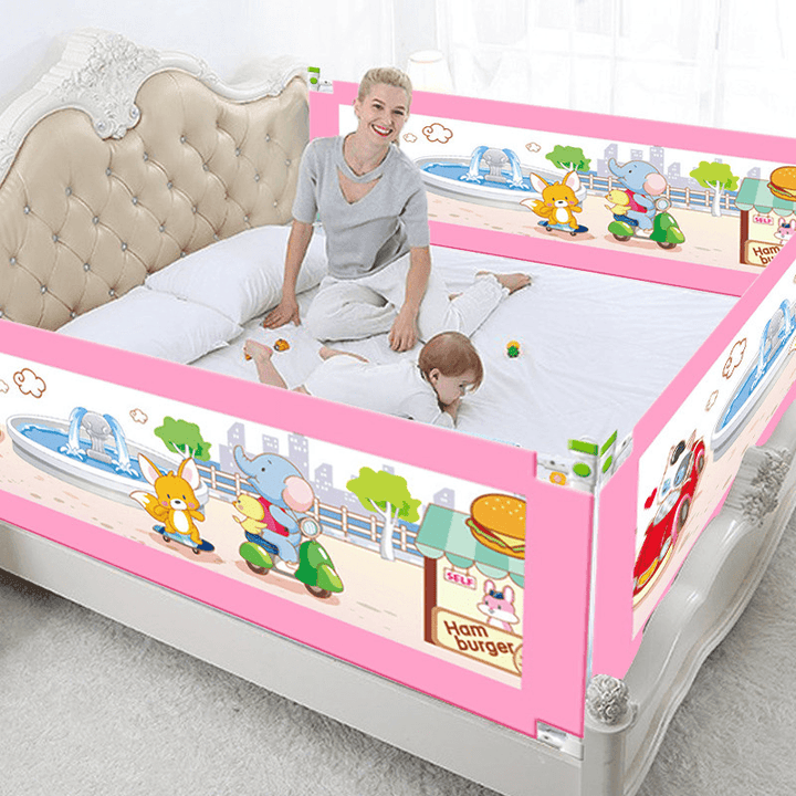 5 Adjustable Height Level Baby Bed Fence Safety Gate Child Barrier for Beds Crib Rail Security Playpen