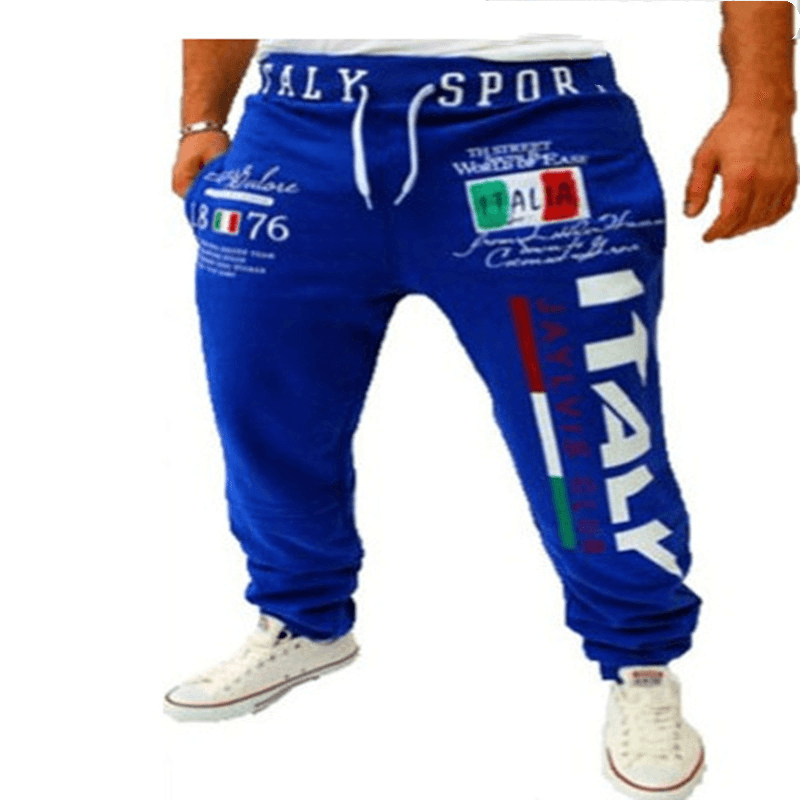 Men'S Letter Digital Print Casual Pants