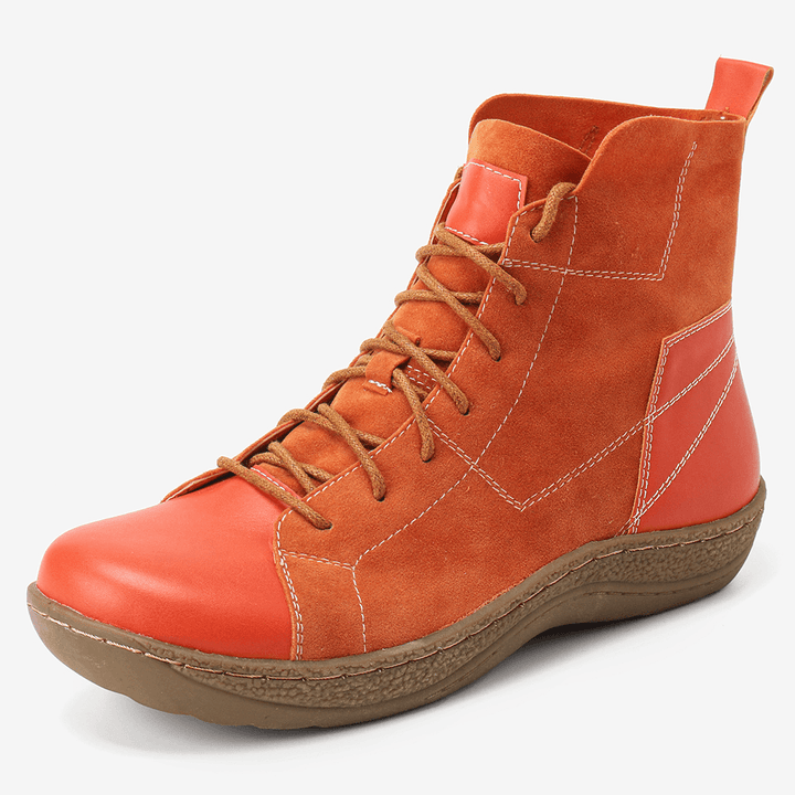 Retro Spicing Casual Lace up Slip Resistant Ankle Boots