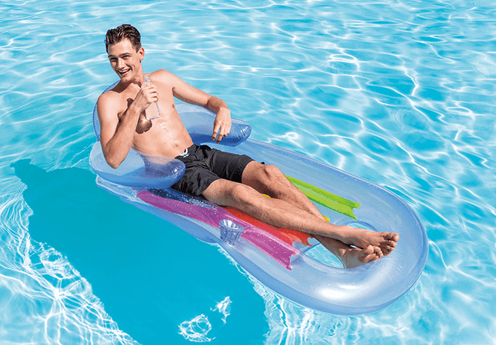 Inflatable Swimming Pool Float Inflation Board with Backrest