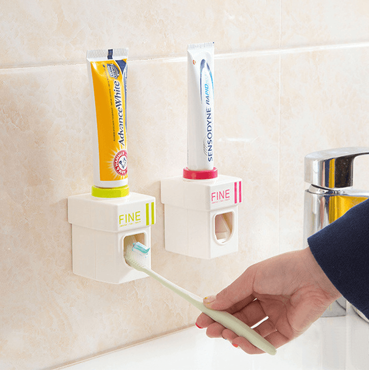 Honana BX-421 Wall Mounted Adhensive Toothpaste Squeezer Automatic Toothpaste Distributor