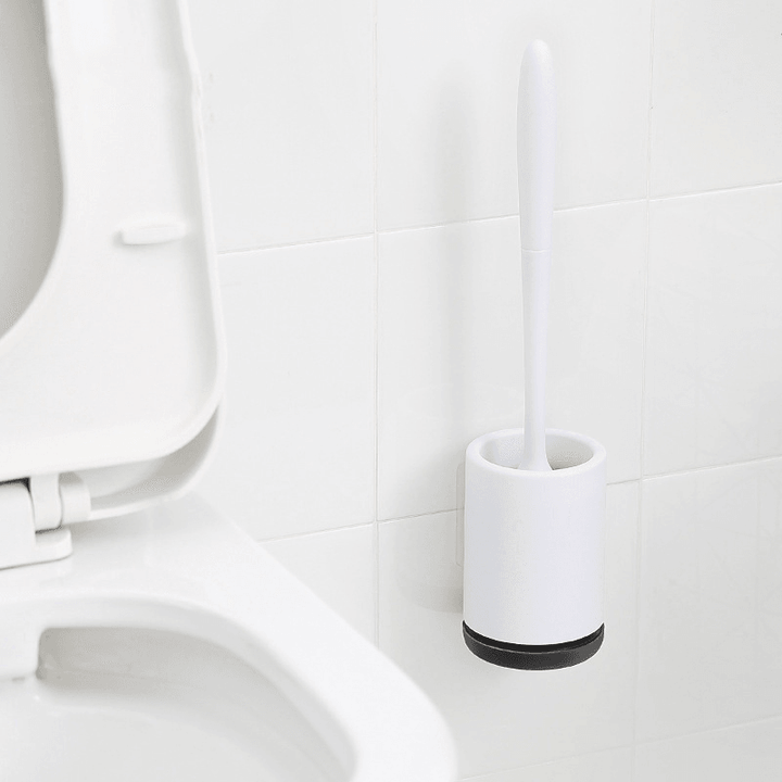 Wall Mounted /Floor Stand 360¬∞ TPR Soft Bristle Silicone Toilet Cleaning Brushes with Holder