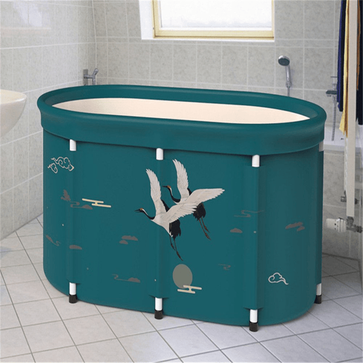 Portable Adult Thickened Folding Bathtub Household Large Bathtub Steaming Room Sauna Bath Barrel with Lid