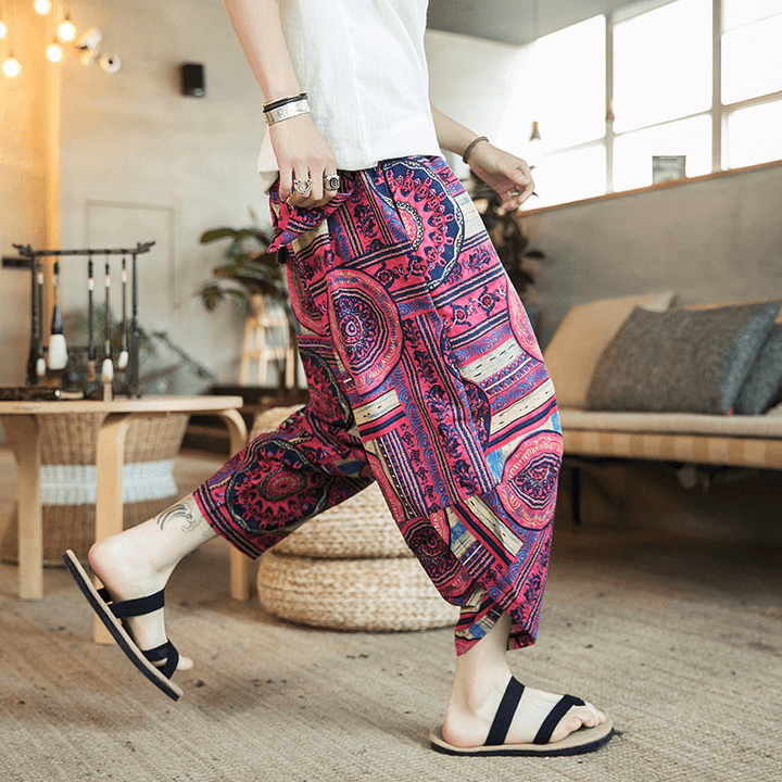 Ethnic Style Printing Baggy Harem Pants