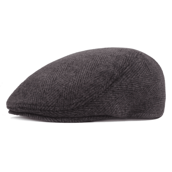 Herringbone Beret, Simple Cap for Men and Women, Autumn and Winter Hat, Old Man Hat