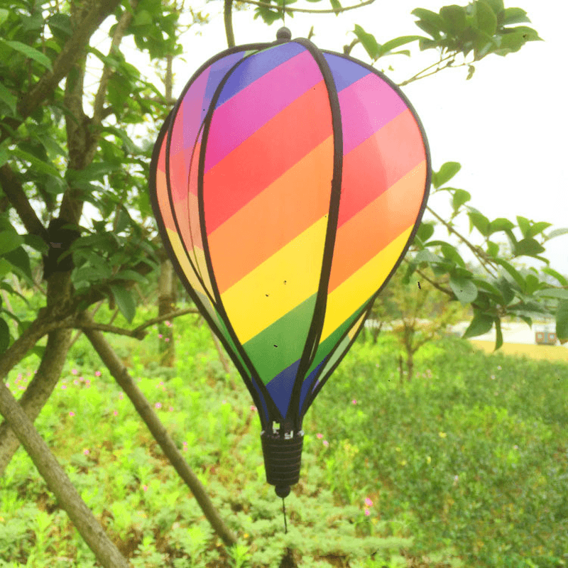 Outdoor Hot Air Balloon Pendant Wind-Turn Striped Hot Air Balloon Lantern