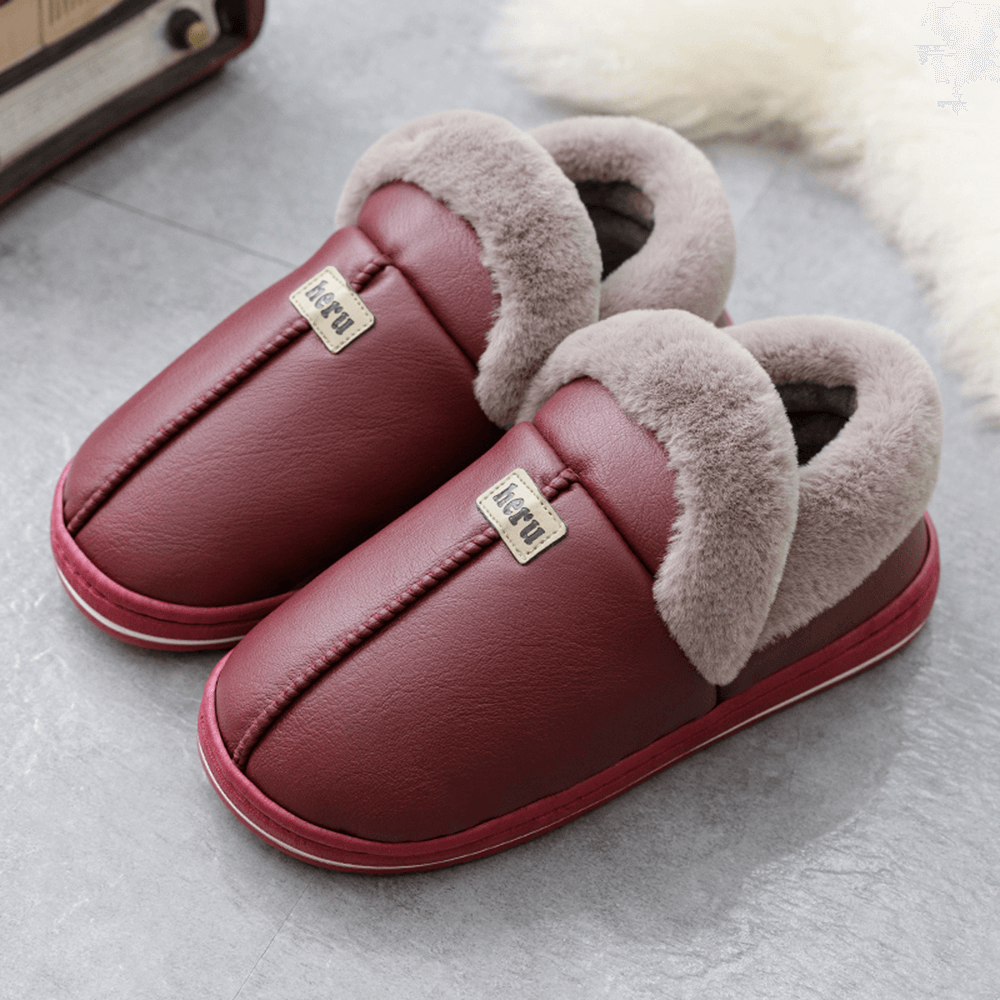 Women Warm Plush Lining Waterproof Slip Resistant Winter Slippers