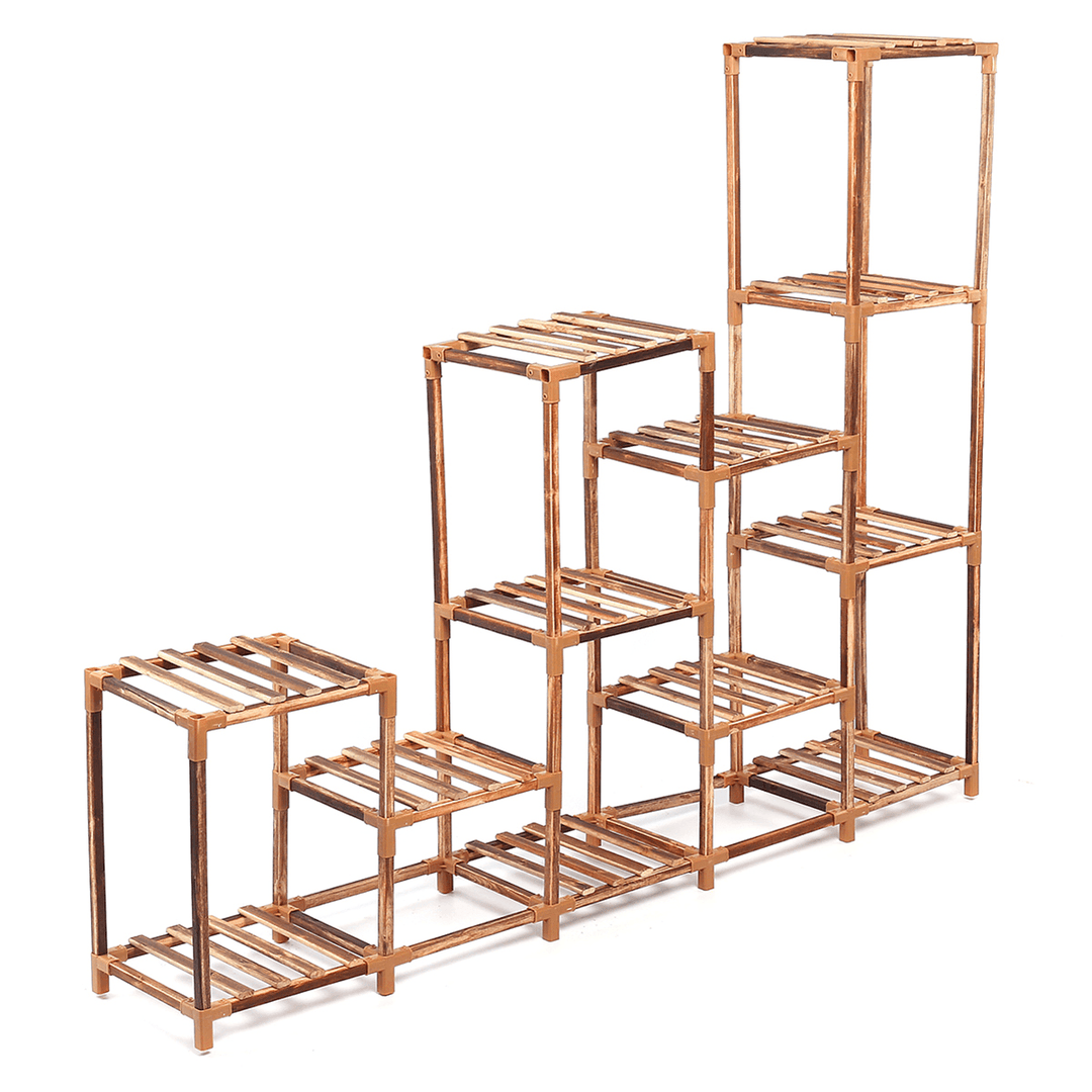 Multi-Tier Wooden Flower Pot Stand Indoor Outdoor Garden Plant Shelf Flower Succulent Storage Shelves Rack Display