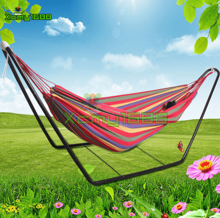 Red/Blue Portable Removable Hammock with Stand - MRSLM