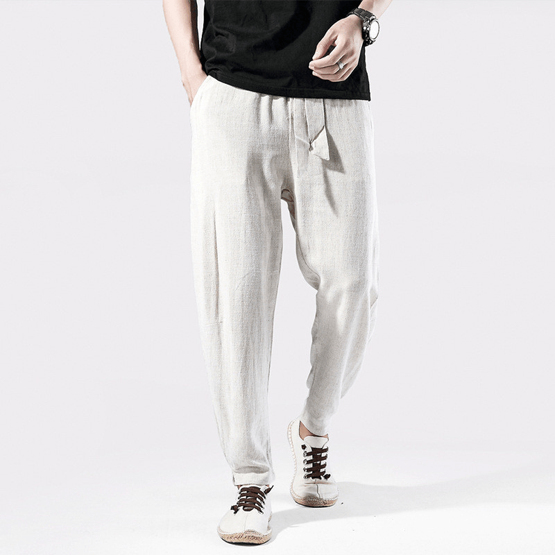 Linen Pants Chinese Style Casual Loose Large Size Harem Pants