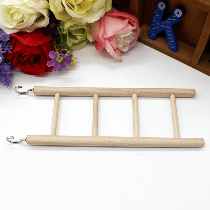 3/4/5/6/7/8 Wooden Ladder Swing Scratcher Climbing Ladder Hamsters Parrot Toys Pet Supplies