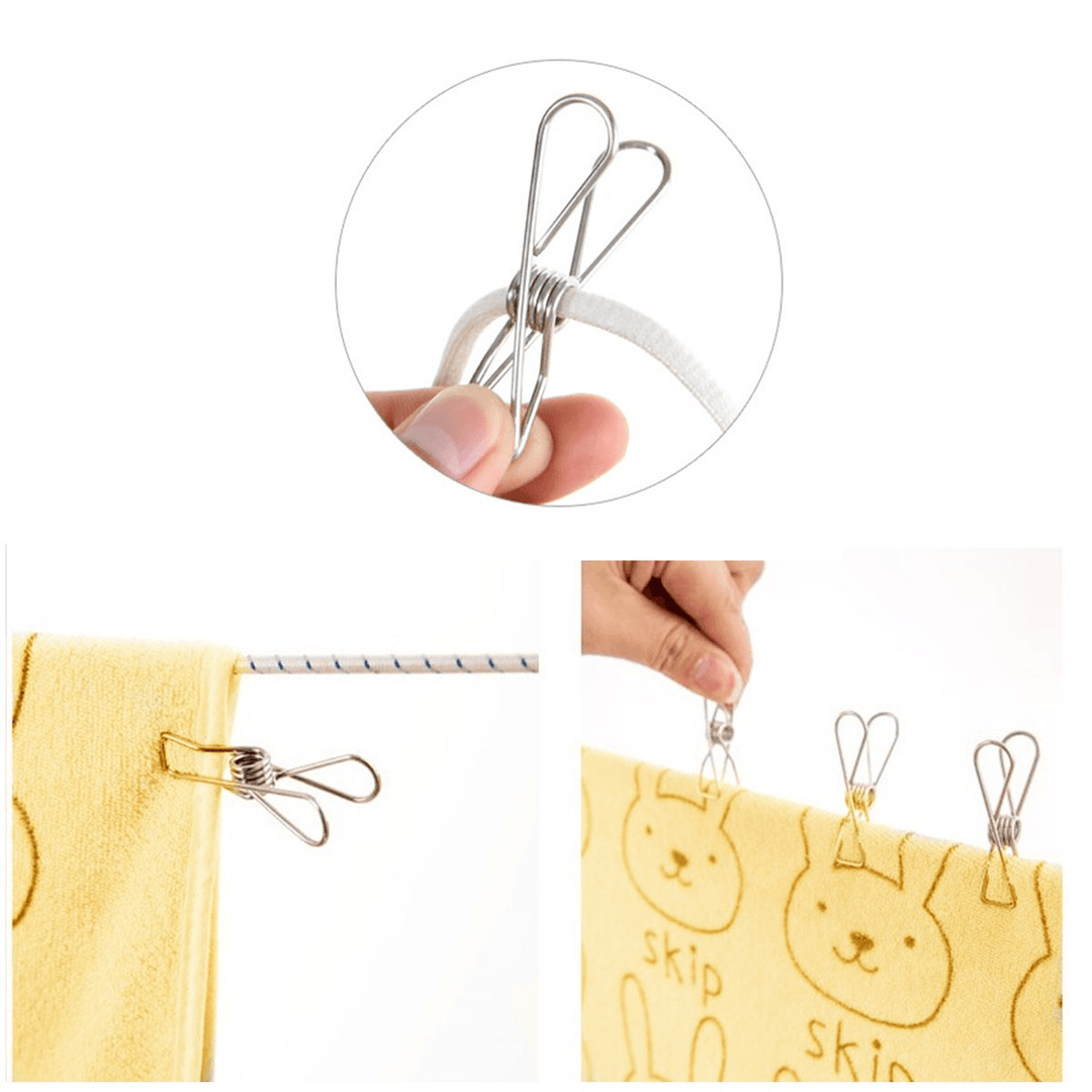 8Pcs Big Size Clothes Metal Wire Clips 8.5Cm Hanger Pegs for Socks Underwear Towel Sheet