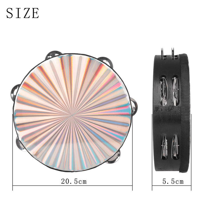 Laser Double-Row Hand Tambourine Hand Drumming Orff Instruments Dance Performance Tambourine Early Childhood Primary School Music Teaching Aids